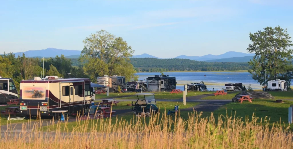 rvs overlooking lake champlain in vermont